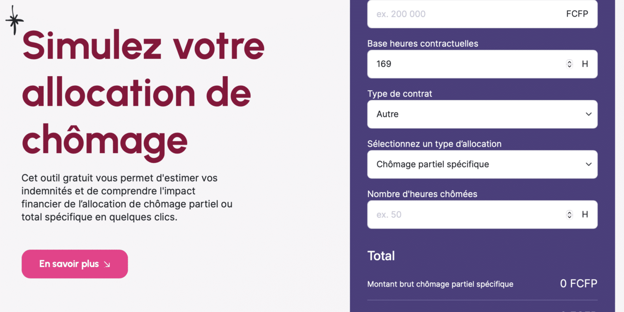 Un simulateur de chômage partiel au service des entrepreneurs calédoniens